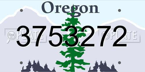 3753272 Oregon License Plate