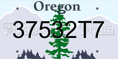 37532T7 Oregon License Plate