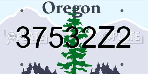 37532Z2 Oregon License Plate