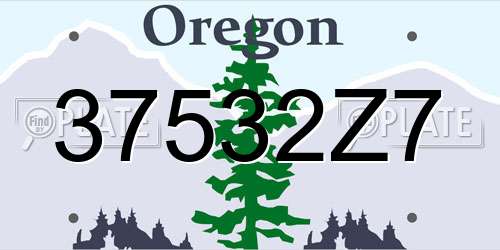 37532Z7 Oregon License Plate