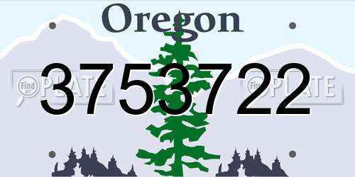 3753722 Oregon License Plate