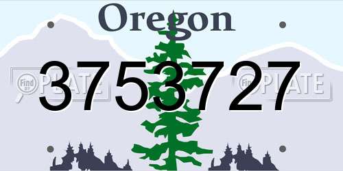 3753727 Oregon License Plate