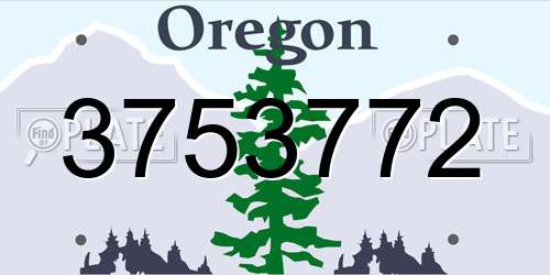 3753772 Oregon License Plate