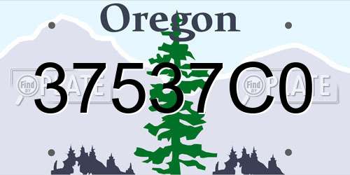 37537C0 Oregon License Plate