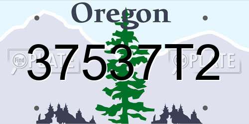 37537T2 Oregon License Plate