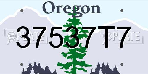 37537T7 Oregon License Plate