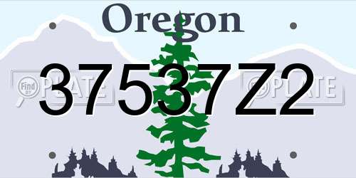 37537Z2 Oregon License Plate