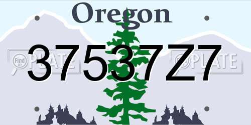 37537Z7 Oregon License Plate