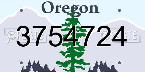 3754724 Oregon License Plate