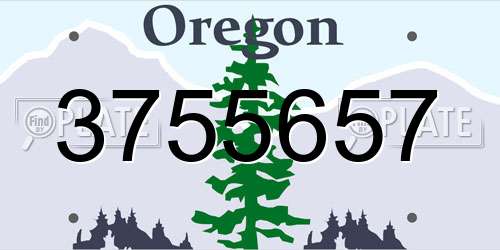 3755657 Oregon License Plate