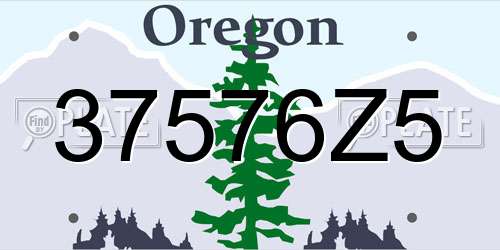 37576Z5 Oregon License Plate