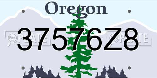 37576Z8 Oregon License Plate