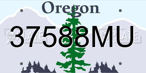 37588MU Oregon License Plate