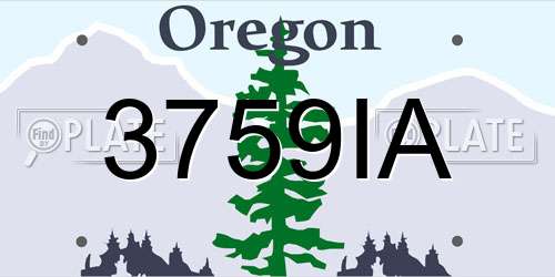3759IA Oregon License Plate