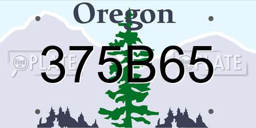 375B65 Oregon License Plate