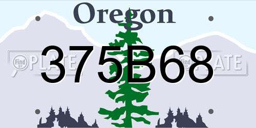 375B68 Oregon License Plate
