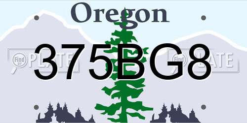 375BG8 Oregon License Plate