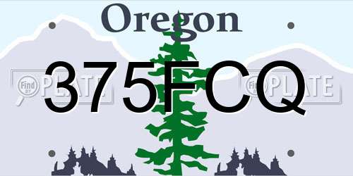 375FCQ Oregon License Plate
