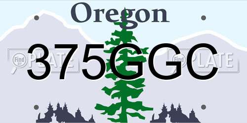 375GGC Oregon License Plate
