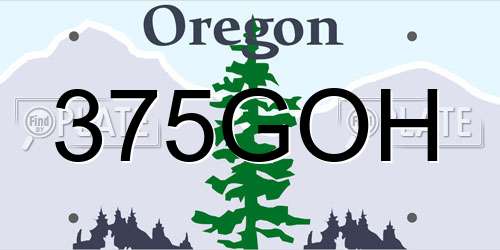 375GOH Oregon License Plate