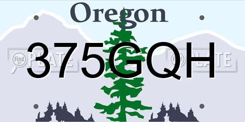 375GQH Oregon License Plate