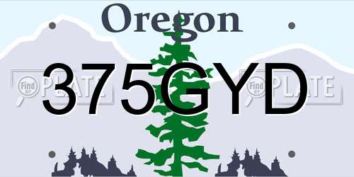 375GYD Oregon License Plate