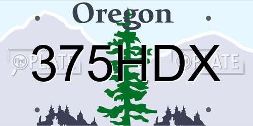 375HDX Oregon License Plate