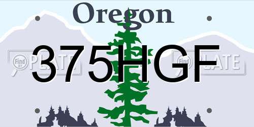 375HGF Oregon License Plate