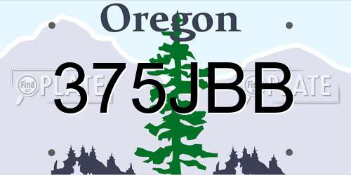 375JBB Oregon License Plate