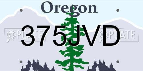 375JVD Oregon License Plate