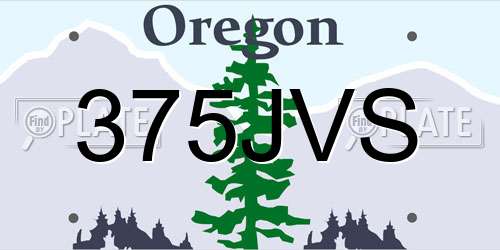 375JVS Oregon License Plate