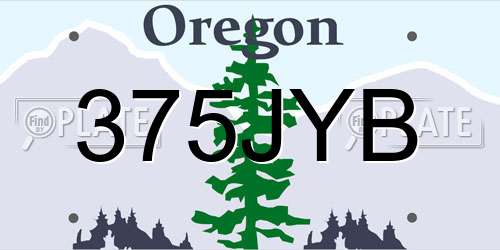 375JYB Oregon License Plate