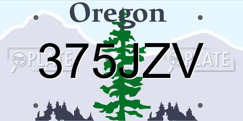 375JZV Oregon License Plate