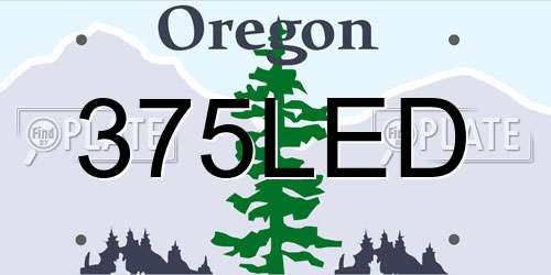 375LED Oregon License Plate