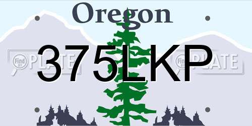 375LKP Oregon License Plate