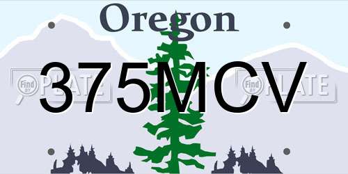 375MCV Oregon License Plate