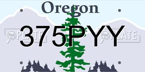 375PYY Oregon License Plate