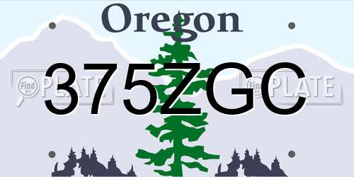 375ZGC Oregon License Plate