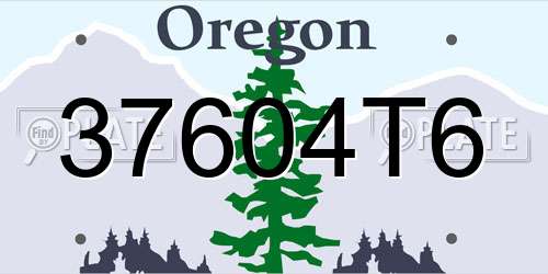 37604T6 Oregon License Plate