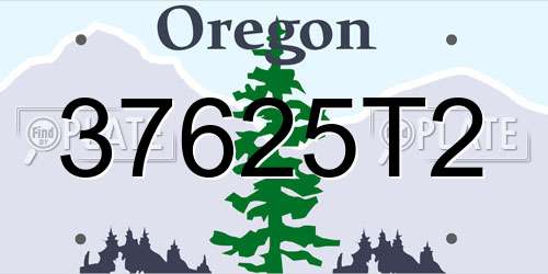 37625T2 Oregon License Plate
