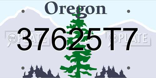 37625T7 Oregon License Plate