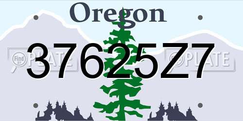 37625Z7 Oregon License Plate