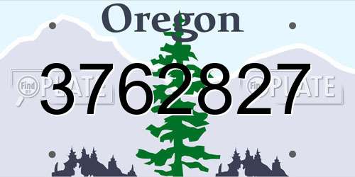 3762827 Oregon License Plate