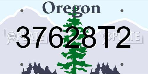 37628T2 Oregon License Plate