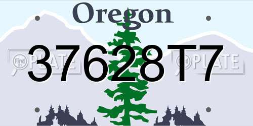 37628T7 Oregon License Plate