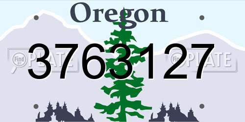 3763127 Oregon License Plate
