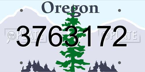 3763172 Oregon License Plate
