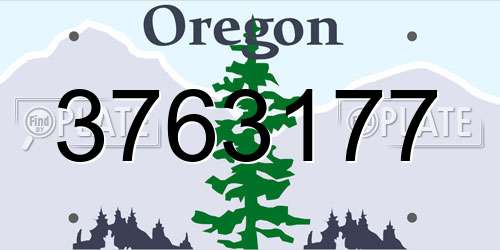 3763177 Oregon License Plate
