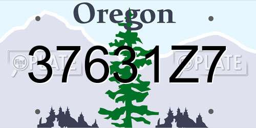 37631Z7 Oregon License Plate