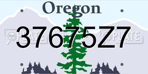 37675Z7 Oregon License Plate